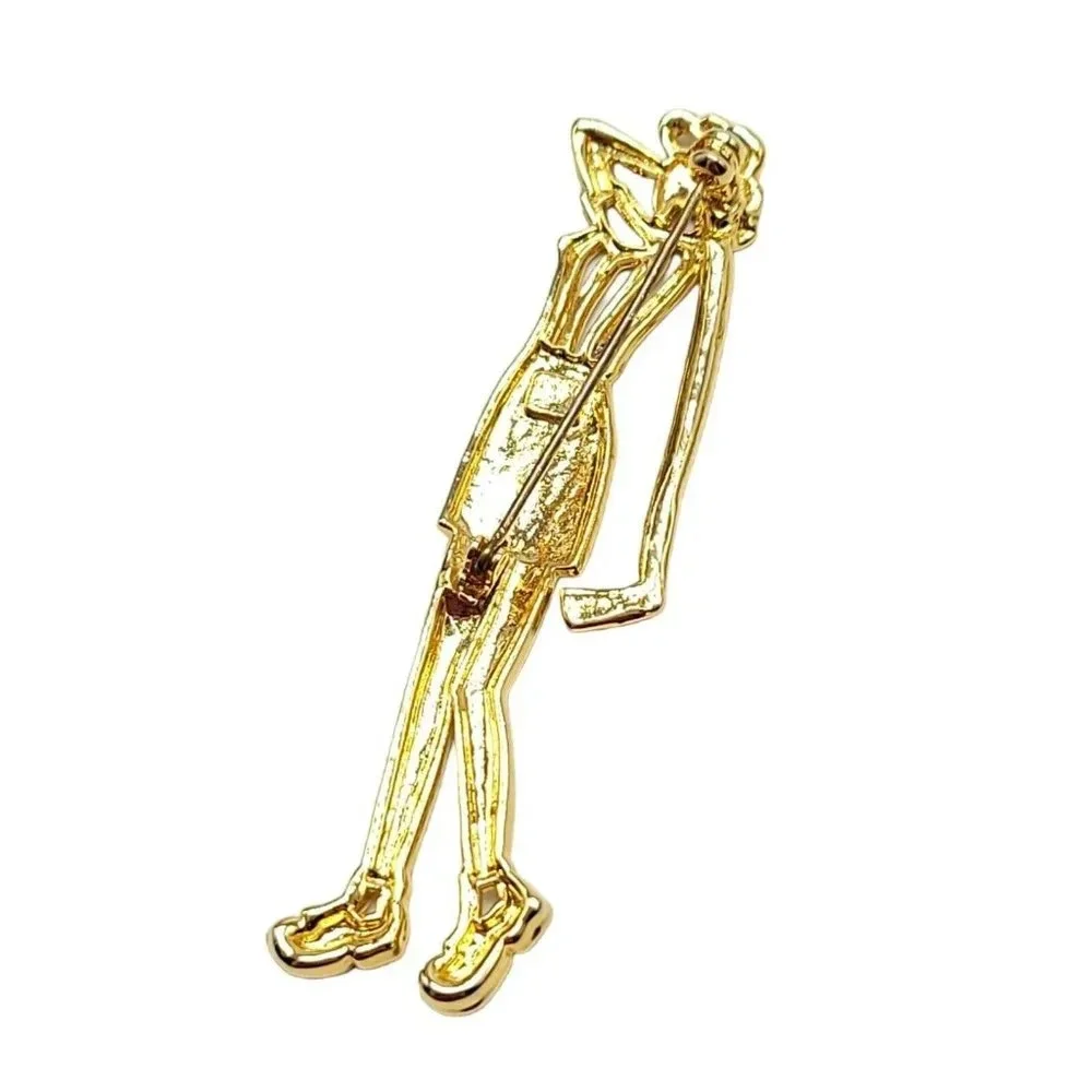 Female Woman Abstract Large Golf Golfer Vintage Brooch 3